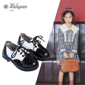 

Kids Shoe Patent Leather Black School Uniform Brands Boys Shoes Party Round Head Patchwork Kids Leather Dress Shoes for Boys