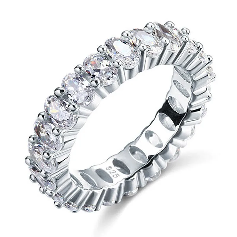 Vecalon, вечная вечность, кольцо, 925 пробы, серебро, Bijou AAAAA, cz, Promise, обручальные кольца для женщин, свадебные, вечерние, аксессуары - Цвет основного камня: 3