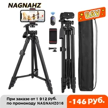 NA3560 Phone Tripod 55in Professional Video Recording Camera Photography Stand for Xiaomi HUAWEI iPhone Gopro with Selfie Remote