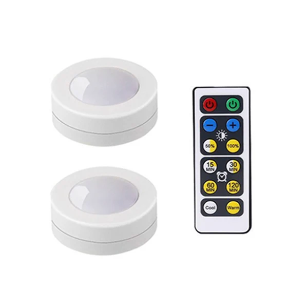2 lamp Control Светодиодный кухонный комнатный светильник беспроводной датчик касания с регулируемой яркостью шкаф ночник с батарейным питанием пульт ДУ, совместимый - Цвет: 2 lamp Control