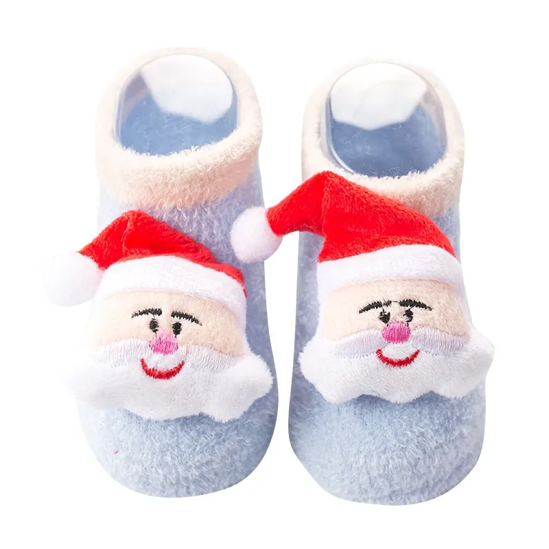 Носки для малышей; рождественские Нескользящие короткие носки для новорожденных; Зимние Теплые Носки с рисунком для маленьких мальчиков и девочек - Цвет: XL2310A