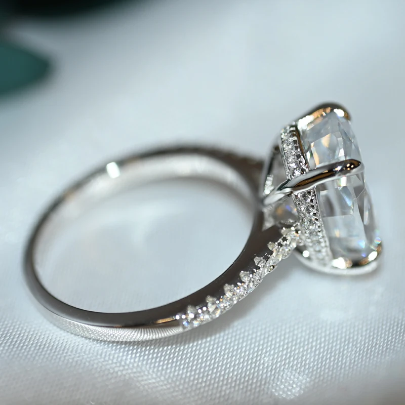OEVAS Classic 100% 925 Sterling Silver Oval High Carbon Diamond Gemstone Wedding Engagement Ring Fine Jewelry Gift Wholesale