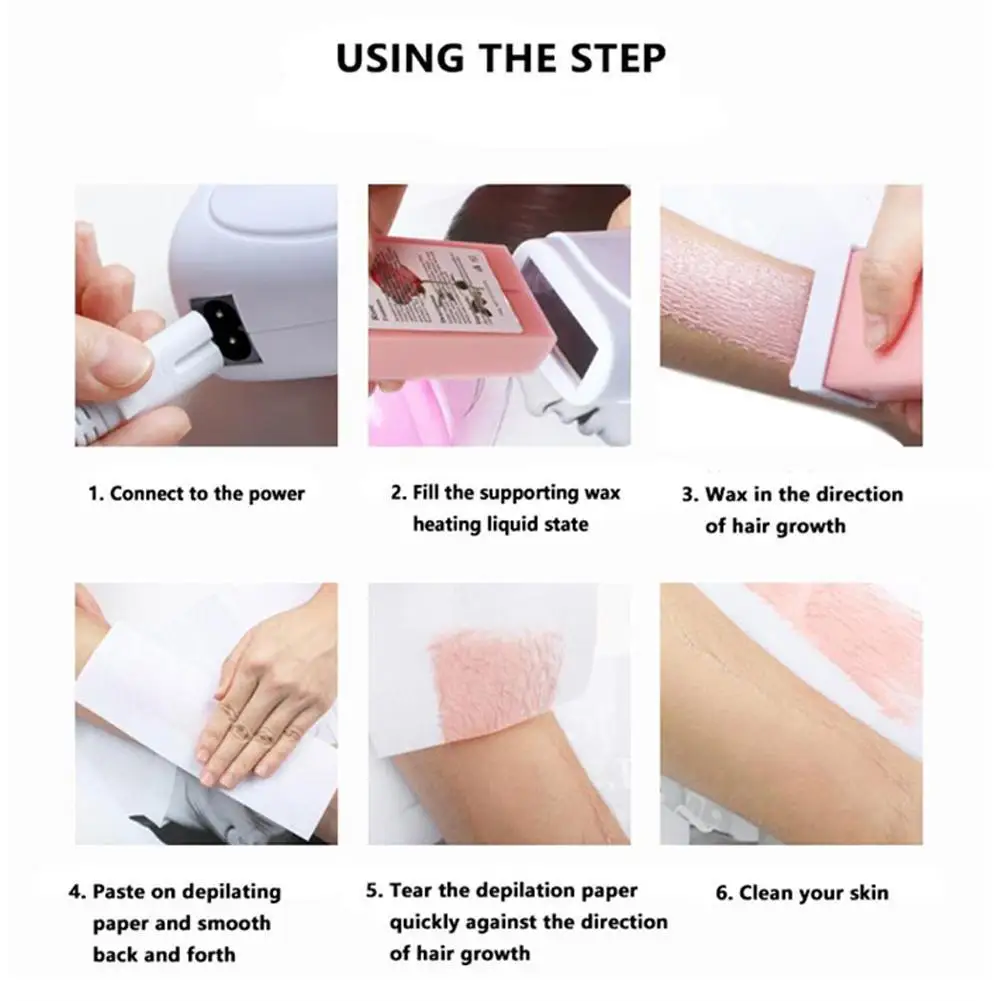 

Paraffin Epilator Wax Heater Hair Removal Wax-melt Paper Roll-on Warmer Depilatory Mini Machine SPA Cartridge kit Wax Waxin P9E2