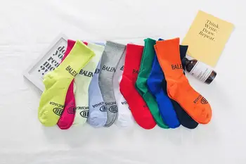 

Female Socks Embroidered Winter Solid-Color Autumn New And Wild Alphabet-Tube Bless-You