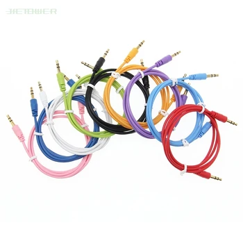 

500pcs/lot Grinding Audio Cable Male to Male color Car Audio 3 5mm Jack Plug Male To Male AUX Cable For Headphone MP3 wholesale
