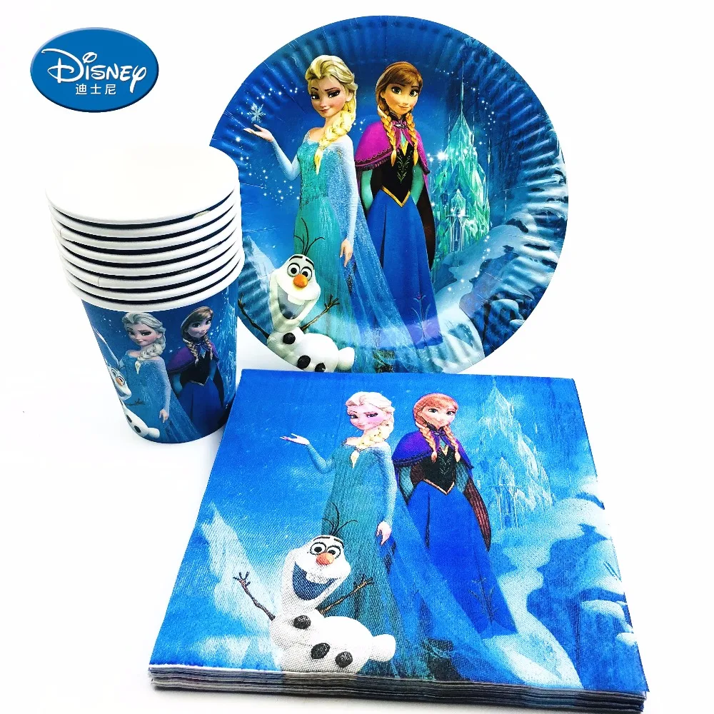 40 шт./компл. disney «Холодное сердце» вечерние детский благосклонность вечеринка для мальчика день рождение поставки украшения Пластик пластина/чашки/салфетка Baby Shower Дети сувениры