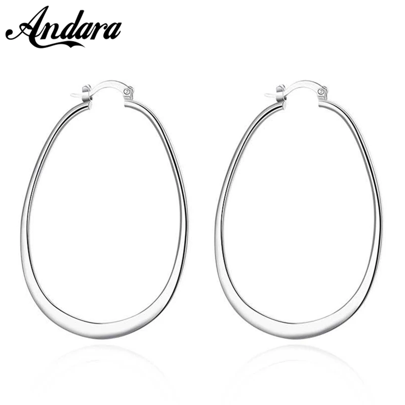 

Hot Sale 925 Sterling Silver Simple U Shaped Hoop Earrings For Women Fashion Jewelry Wedding Accessories