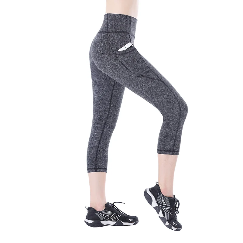 

EAST HONG Women's Gym Yoga Running Elastic Capri Leggings Workout Sports Fitness Pants