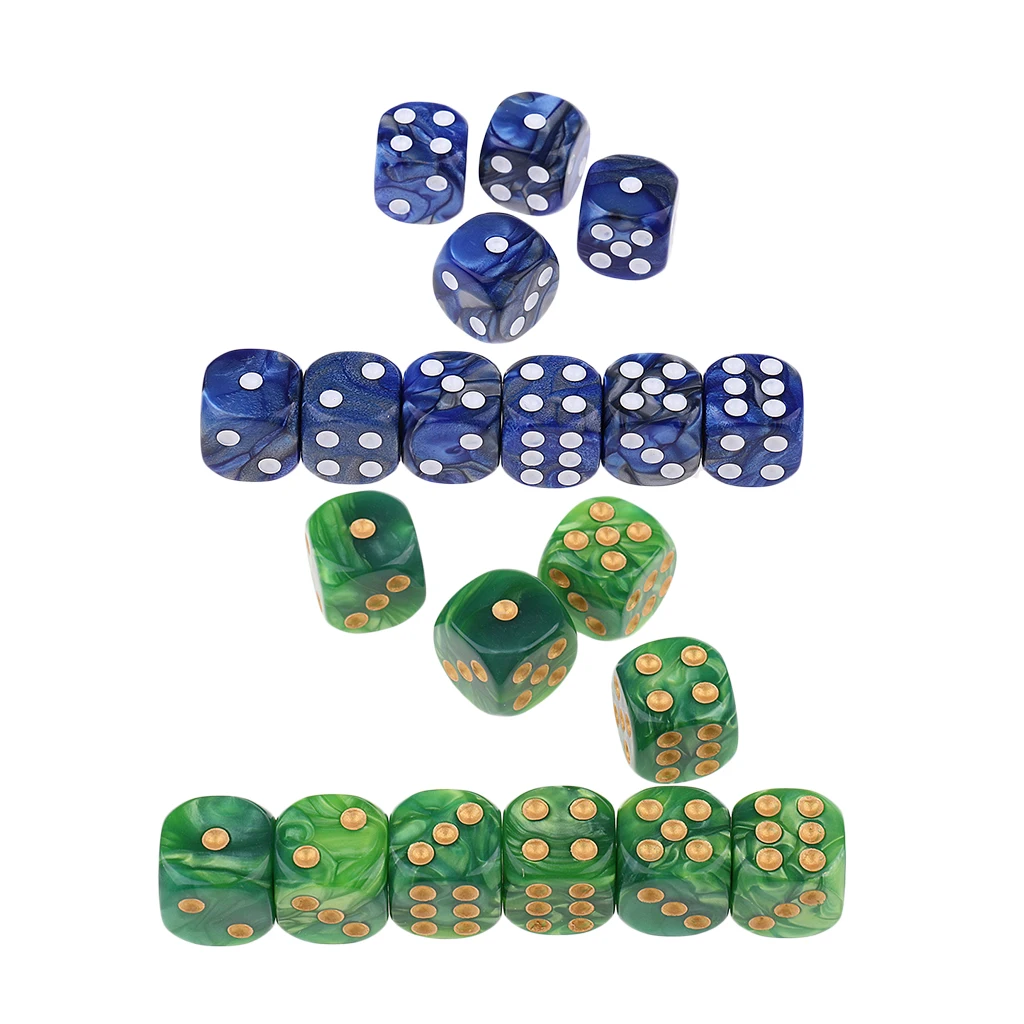 20 Pieces Dice Set D6 Dice for D&D MTG Role Playing Game Player Toys
