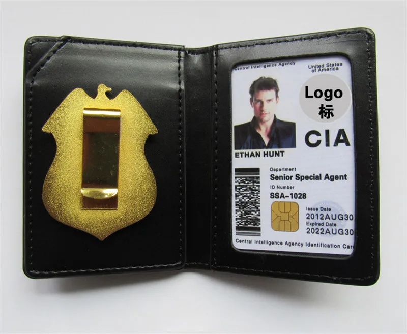 

United States CIA Police Special Agent Officer Badges Leather Case Holder ID Card Driving Wallets Holder Gift Cosplay Collection