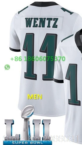 For men Супер патч A+++ Качественная мужская футболка для взрослых 86 Zach Ertz 91 fletcher cox 11 carson wentz 9 Nick Foles bowl Philadelphia - Цвет: For men