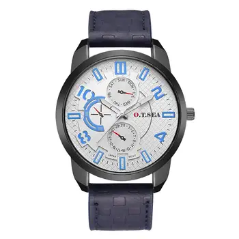 

Hot Sales O.T.SEA Top Brand Pu Leather Men's Watches Men Military Business Sports Quartz Wrist Watch Male Relogio Masculino