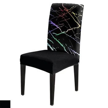 

Black Marble Texture Pattern Office Chair Cover Spandex Chair Cover Elastic Printing Home Hotel Wedding Dining Chair Covers