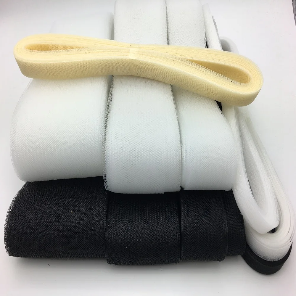 

Hard 2.5cm-5cm Horsehair Crinoline Clear mesh fabric braid regilin for hats wedding Dress Skirt support craft Sewing accessories