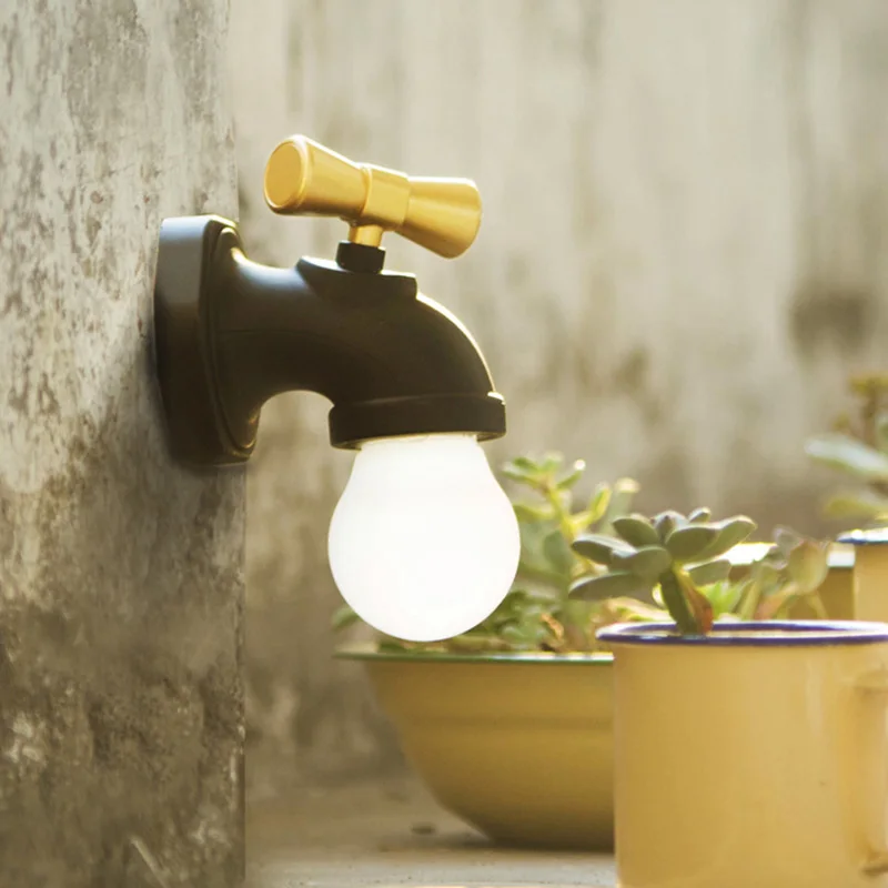 

Bedroom Toilet Night Lamp Novelty Faucet Shape Voice Control LED USB Rechargeable Hot 2019 New Fashion MF999