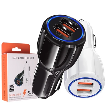 

Reliable QC3.0 Certified Quick Charge Dual 2 USB Port QC3.0 Fast Car Charger 3.1A Motorcycle Charger Car Lighter Connector