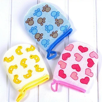 

3PCS Baby Kid Infant Cartoon Soft Bathing Bathroom Glove Foam Rub Shower Sponge Exfoliating Wash Cloth Towel 3 Colors