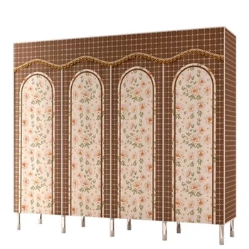 

Simple folding wardrobe fabric steel frame cloth wardrobe steel tube bold reinforcement large double storage cloth wardrobe