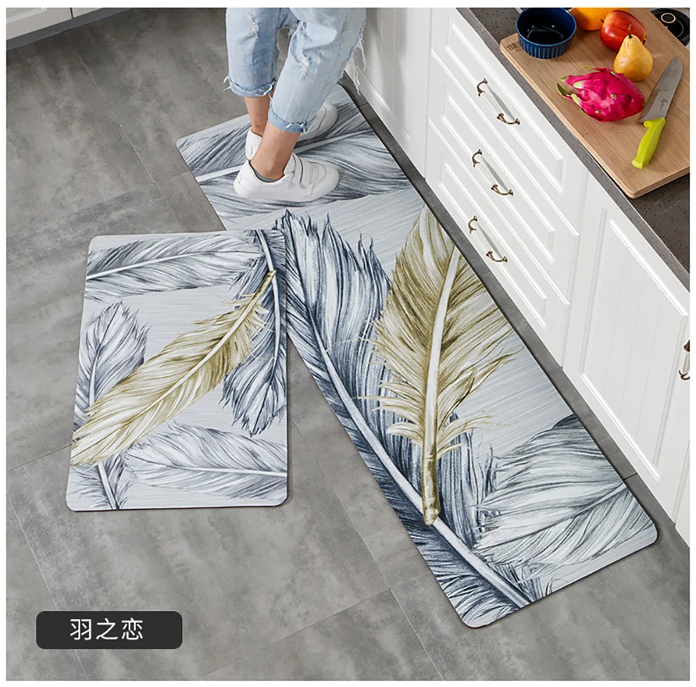 Кухонный коврик из ПВХ, кожаный коврик для пола, жиронепроницаемый, водонепроницаемый коврик для двери, большие напольные ковры, коврики для спальни, татами
