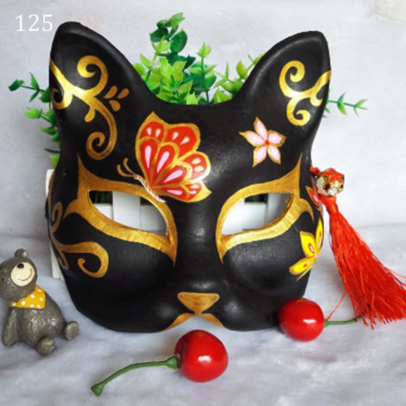 Anime Mask 125 Ручная роспись ПВХ половина лица лиса маска для косплея шоу на сцене танцы вечерние Хэллоуин прямая трансляция видео съемки реквизит - Цвет: Anime Mask 125