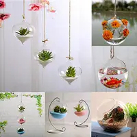 10 CM Transparent Clear Wall Hanging Glass Vase Terrarium Plants Flower Hydroponic Micro Landscape DIY Candlestick Home Decor 1