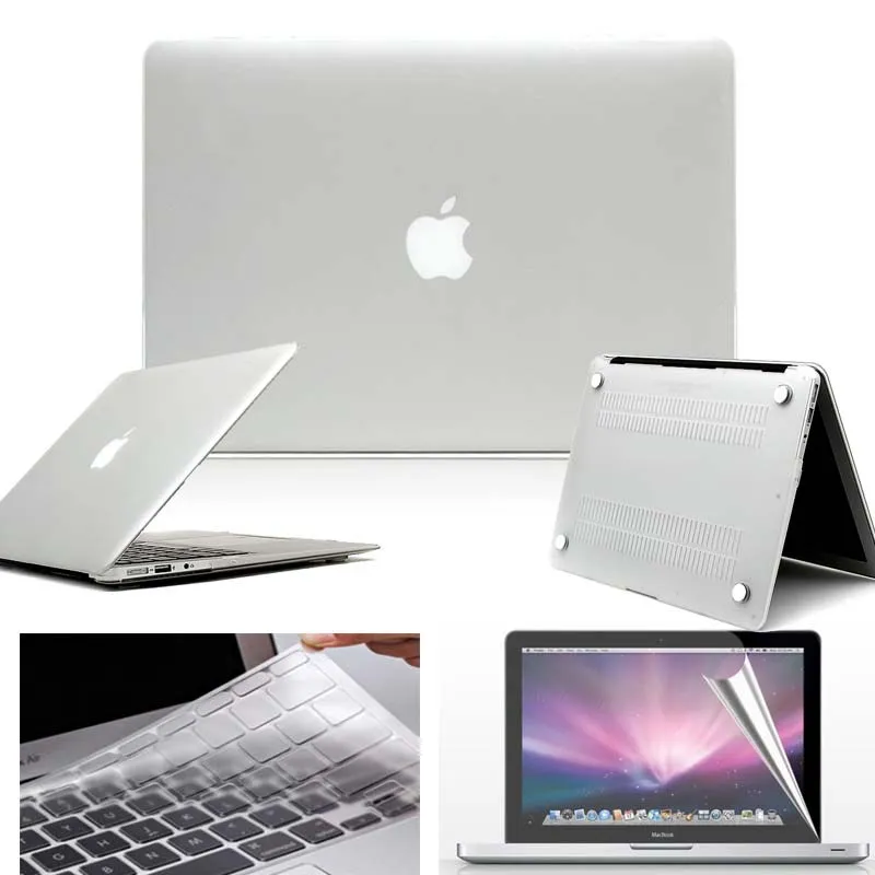 Белый Матовый для Apple MacBook Air Pro retina 12 13 15 жесткий чехол для ноутбука защитный чехол+ клавиатура чехол+ экран для Macbook Pro 13 Чехол - Цвет: Белый