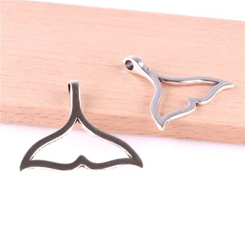 

20pcs Antique Silver Ocean Whale's Tail Charms Pendants fit Bracelet Handmade Jewelry Making Accessories 23249