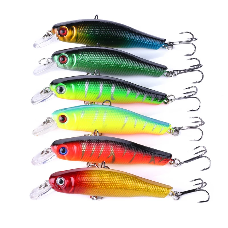 

MI-011 Fishing Tackle Mino Luya Bait 8.5cm 8.9g 6# Hook Plastic False Bait 3d Fish-Eye Bionic Bait Sea Lakes Pond Fishing