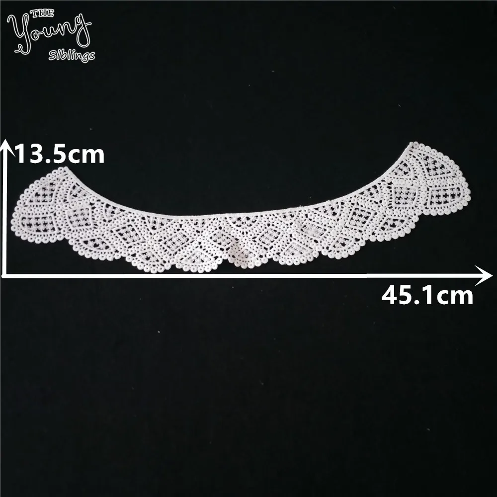 Lace Accessories Fashion White Hollow out Lace Neckline Fabric Embroidery Applique Sewing DIY