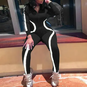 

Autumn New Casual Jumpsuits Suits Womens Sexy V Neck Long Sleeve Playsuit Bodycon Striped Romper Jumpsuit Catsuit Clubwear