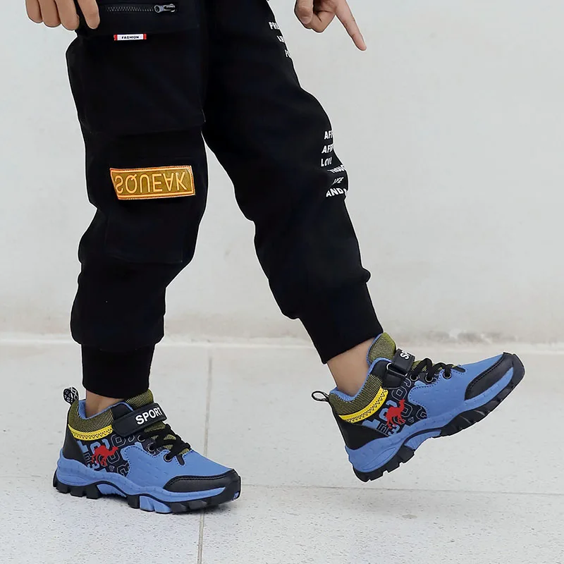 New Arrival Big Boys Climbing Shoes Winter Outdoor Boy Hiking Boots Size 31-39 Kids Brand Sneakers Anti-Slip Kids Trecking Shoes
