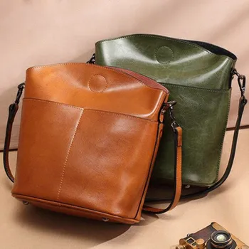 

The New Trendy Brand Single Shoulder Diagonal Bag Leather Fashion Casual Handmade Ladies Leather Bag Wild