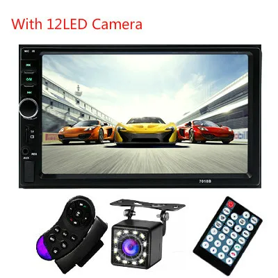 RC 12led camera Авторадио 7018B 2Din общие модели автомобиля " дюймовый ЖК-сенсорный экран радио плеер Bluetooth аудио поддержка резервная камера - Цвет: RC 12led camera