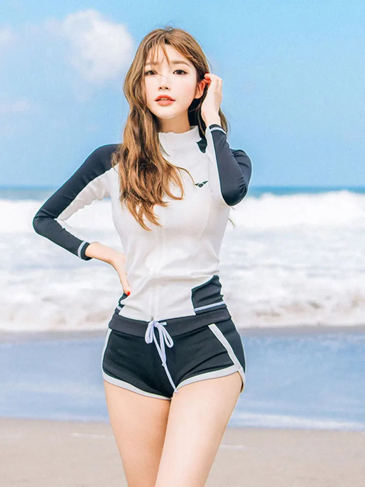 Men and Women's UPF 50 + Rash Guard Long Sleeve UV Sun Protection Swim Shirts, Trunks, Water Beach Surf Swimsuit, Top and Bottom