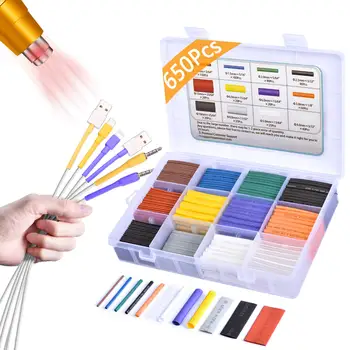 

Heat shrinkable tube kit-wire heat shrinkable tube,insulated wire,color electronic heat shrinkable tube shrinkage rate 2:1650Pcs