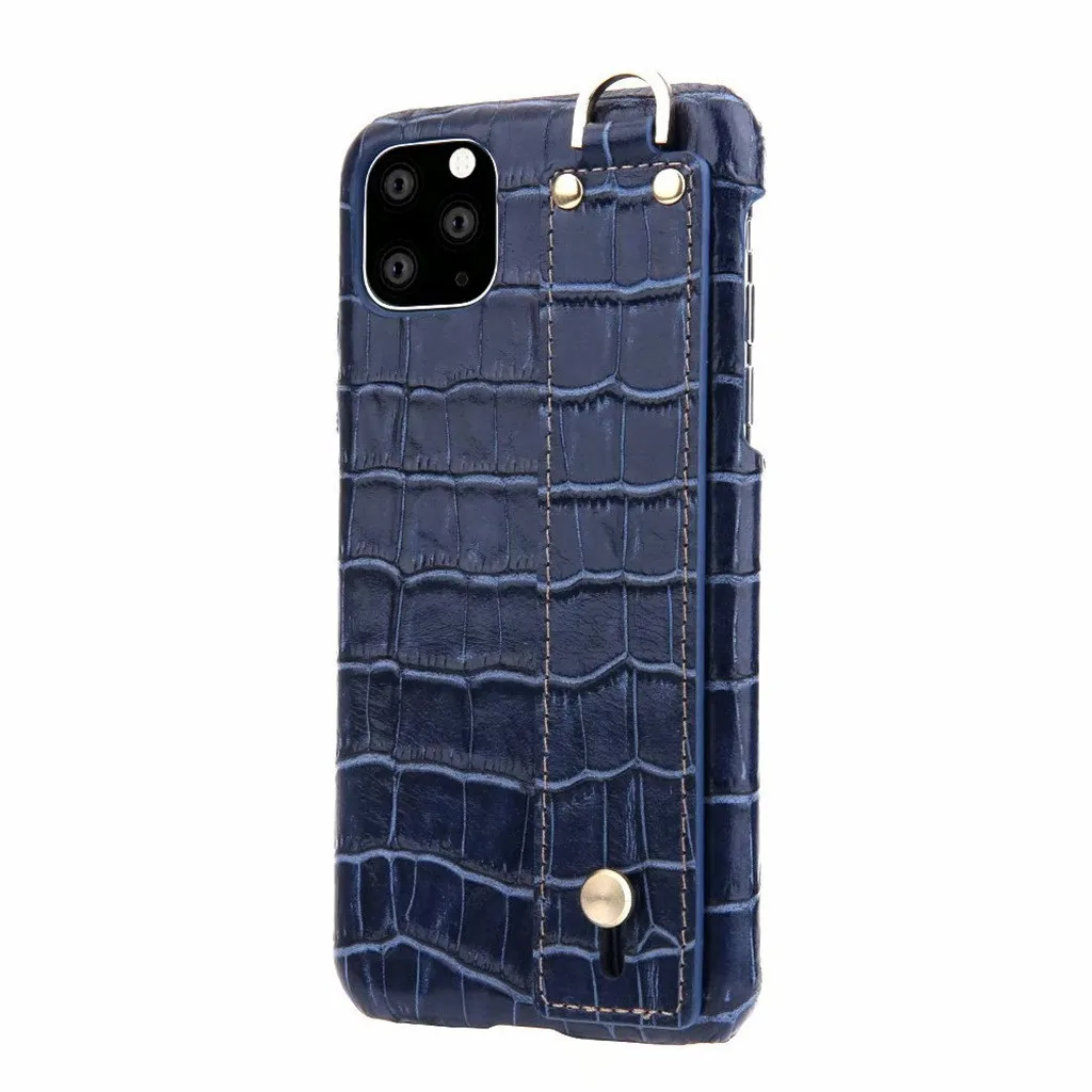 Чехол из крокодиловой кожи для iPhone 11 чехол для iPhone 11 Pro 11 Pro Max элегантный винтажный кожаный чехол защитный чехол 19Sep - Цвет: Blue