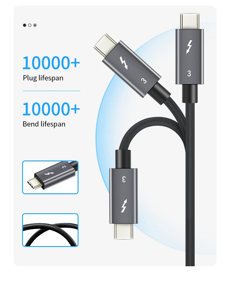 Кабель Thunderblots 3 USB 3,1 type-C для USB C кабель 100 Вт PD кабель для быстрой зарядки type-C для samsung S10 Xiaomi N209