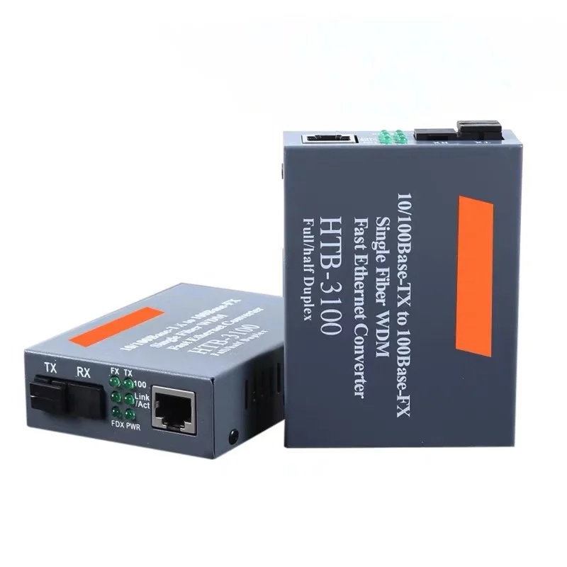 HTB-3100AB Optical Fiber Ethernet Media Converter Single Fiber Converter 25km SC 10/100M