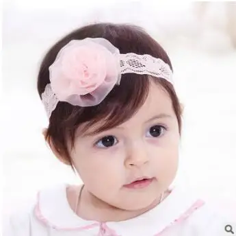 US $169.00 100pcslot DIY Simple Baby Pink Organza Headbands Childen Rose Elasticity Head Band Styling Tools Accessories HA698