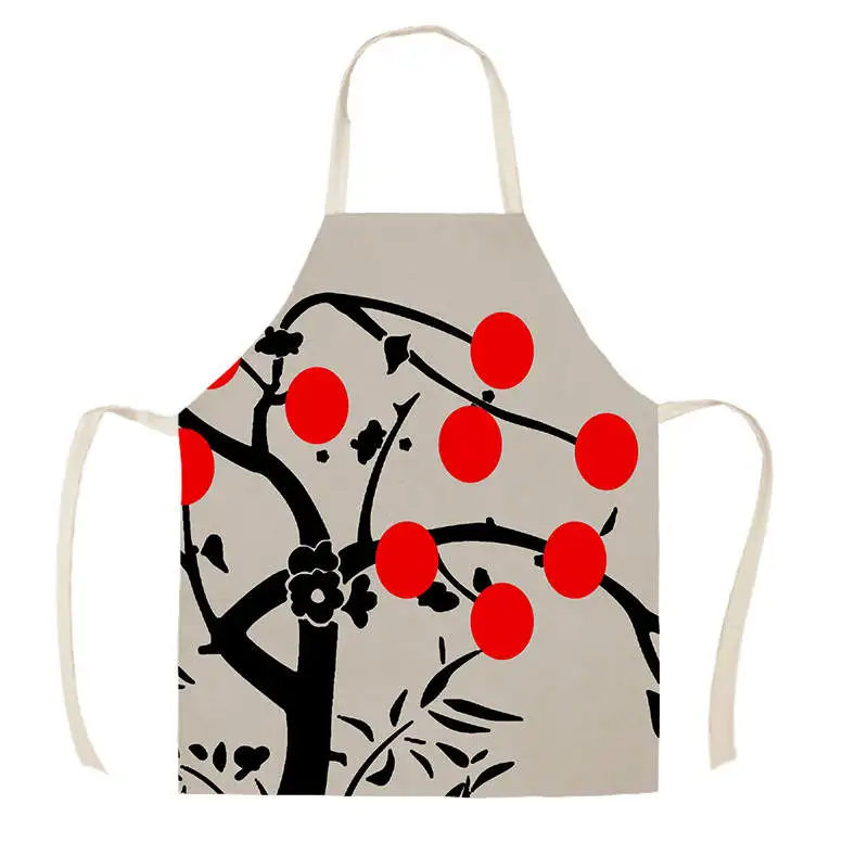 Tablier de cuisine,Tablier en lin de dessin Krasno-fonctionnel,robe de
