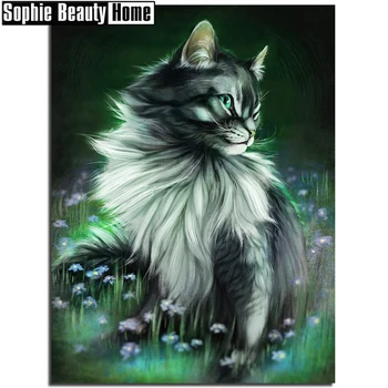 

5D DIY Diamond Painting Painted Cartoon Animals Cats Mosaic Embroidery Animal Cross stitch Embroidery Crafts Decoration 19C031