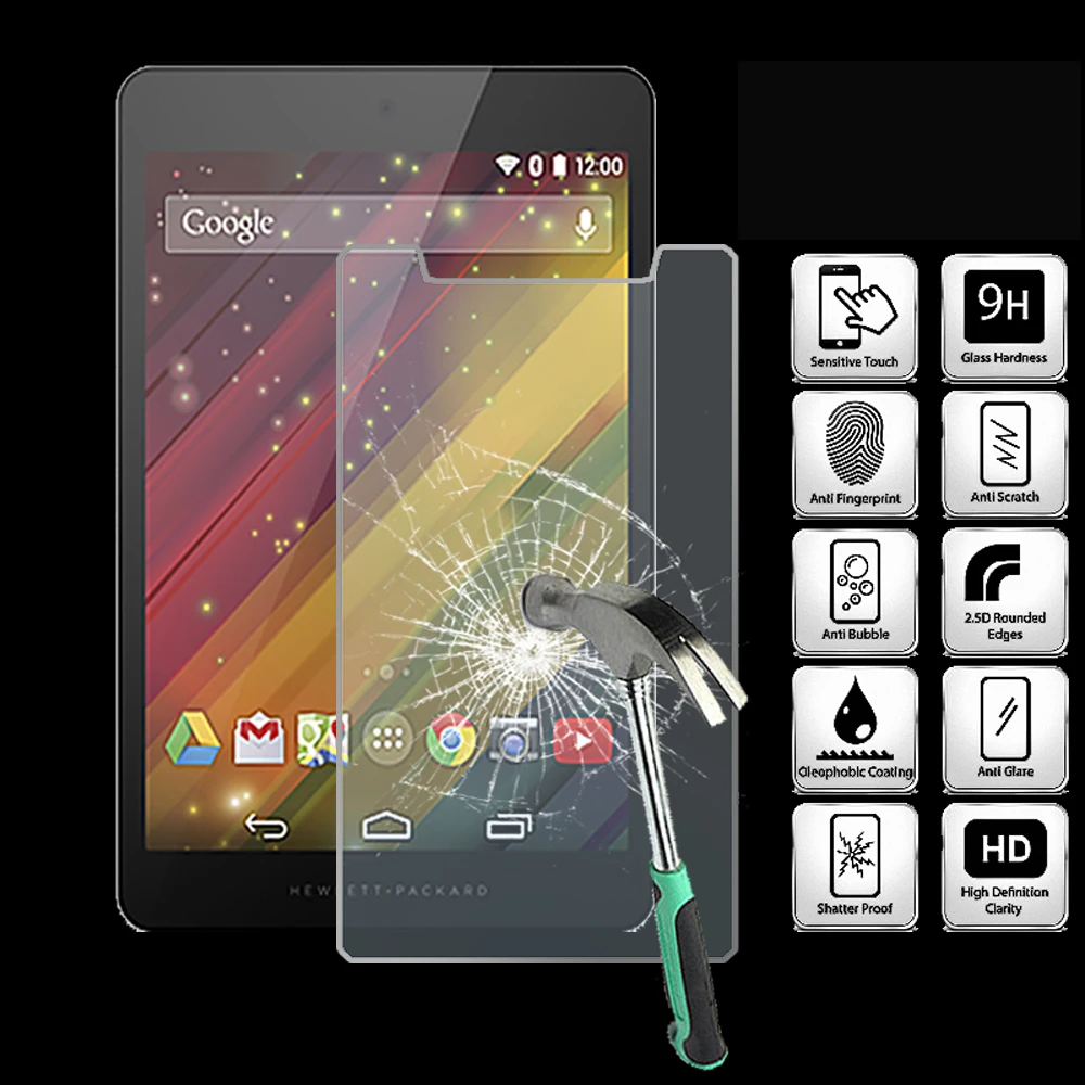 

For HP 8 G2 - 9H Tablet Tempered Glass Screen Protector Cover Explosion-Proof High Quality Screen Film