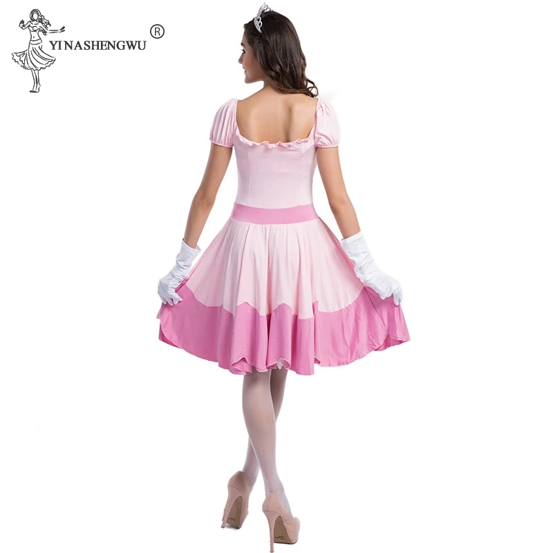 Deluxe Adult Princess Peach Costume Women Princess Peach Party Cosplay Costumes Halloween Carnival Costumes For Women