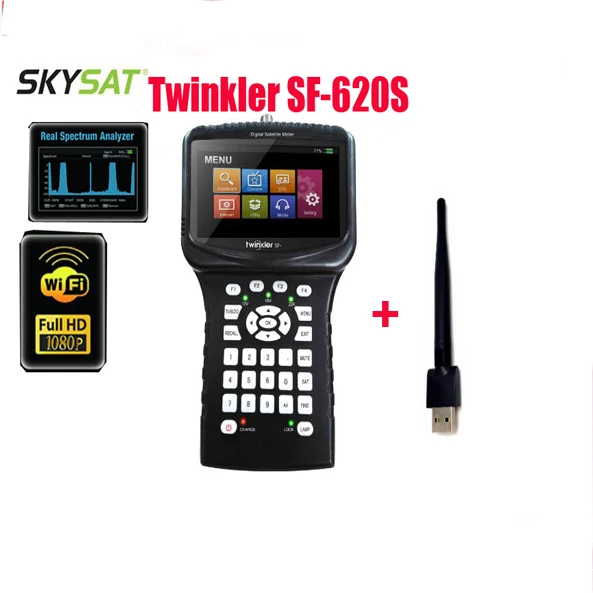 with WiFi Спутниковый искатель Twinkler sf-620s Satlink Cccams Powervu Wifi DVB-S2 спектр USB Cctv-камера - Цвет: with WiFi