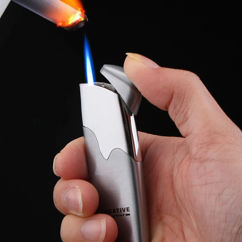 

Torch Creative LED Car Jet Lighter Turbo Butane Gas Inflated Cigar key Ring Windproo fLighter Cigarette Green Flame Lighter New