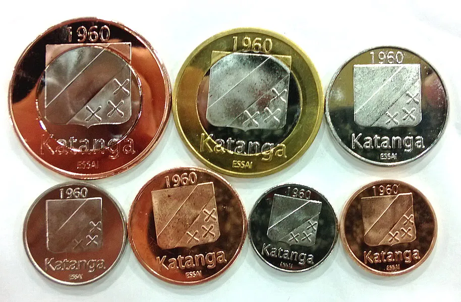 Катанга 7 шт монет 2013 год не циркулирует 1-250 франков