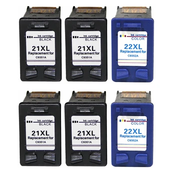 

6 PK 21 22 XL Ink Cartridge Replacement for HP 21 22 HP21 HP22 21XL 22XL Deskjet F2180 F2280 F4180 F380 380 Printer