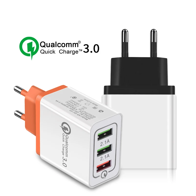 Быстрая зарядка QC 3,0 5V 3A USB зарядное устройство 3,0 адаптер быстрой зарядки 3 USB зарядное устройство для мобильного телефона iphone XR XS Max X 7 8 зарядное устройство s