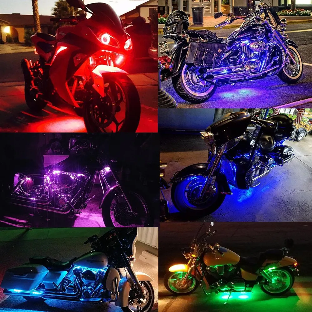 

Motorcycle led strip light car SMD 5050 RGB music 24 key remote decoration decorative atmosphere decoration light 12V waterproof
