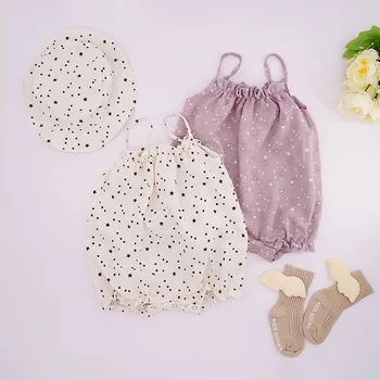 

Baby Bodysuit Summer Dot Newborn Baby Romper Clothes Baby Girls Clothes For Boys Jumpsuit Infant Clothes Send Hat 0 3 6 24 Month